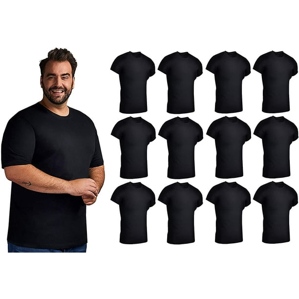 Learner Råd Sygdom SOCKS'NBULK 12 Pack Plus Size Men Cotton T-Shirt Bulk Big Tall Short Sleeve  Lightweight Tees (3X-Large, 12 Pack Solid Black) - Walmart.com