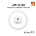 thumbnail image 2 of Tuya Zigbee Capteur de Lumière Intelligent Capteur de Luminosité de la Lumière Rapports en Temps Réel Automatisation Intelligente de la Lumière Télécommande Contrôle par Application,1x Capteur de Lumière,Blanc, 2 of 6