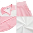 thumbnail image 4 of Girls Tennis Golf Outfit Sleeveless Polo V Neck Tank Top and Skorts Sets Sport Skirt with Pockets, 4 of 5