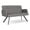 Castillo Metal, variant on Willow Lounge Lobby Reception Waiting Loveseat / Charcoal Steel / Blue