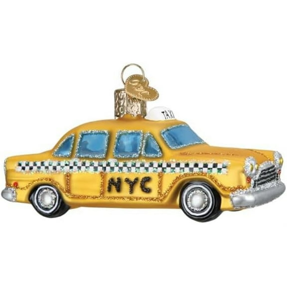 Old World Christmas NYC Taxi Glass Hanging Ornament
