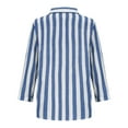 thumbnail image 6 of Qulqfy Womens Striped Shirts Button Down Blue Short Sleeve Cotton Linen Shirts Lapel Women's Summer Blouses M, 6 of 6