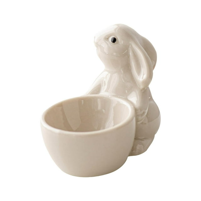 Huevera de cerámica, utensilios de cocina, decoración de Pascua, centro de mesa, decoración del hogar blanco