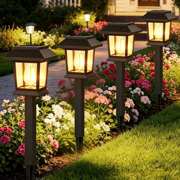 Solar Lights Outdoor 12 Pack, Waterproof LED Solar Pathway Lights, Auto On/Off Landscape Lighting for Yard, Patio, Walkway, Driveway, Garden Decor, Warm White