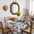 thumbnail image 3 of Christmas Table Cloth Waterproof Tablecloths, Farmhouse Snowman Xmas Tree Snowflake Tablecloth Dining Table Cover for Kitchen Party Tabletop Outdoor, Square Tablecloth 54x54 Inch, 3 of 9