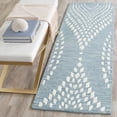 thumbnail image 3 of SAFAVIEH Bella Elisie Abstract Floral Leaf Wool Runner Rug, Blue/Ivory, 2'3" x 9', 3 of 6