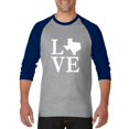 thumbnail image 1 of Artix - Mens Raglan Sleeve Baseball T-Shirts, up to Size 3XL - Texas Flag, 1 of 4