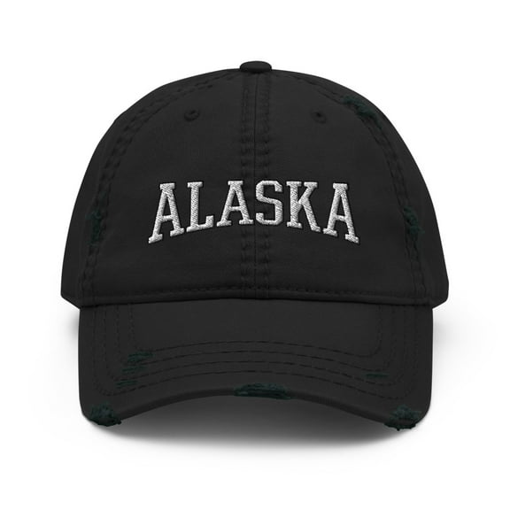 Alaska Distressed Dad Hat (Black)