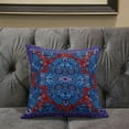 thumbnail image 5 of Floral Paisley Indoor/Outdoor Pillow in Gray Red Blue 18x18, 5 of 5