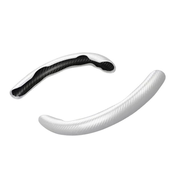 Kenally Funda para volante de fibra de carbono de primera - Durabilidad extraordinaria Funda universal para volante con tacto líquido Automoción decorativa y accesorios Fibra de carbono blanco