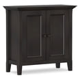 thumbnail image 2 of Simpli Home Amherst 32 inch Wide Solid Wood Transitional Low Storage Cabinet in Hickory Brown, 2 of 11