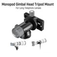 thumbnail image 2 of GM39 Gimbal Joint for Monopod Tripod Long Telephoto Lenses Metal Low Profile BallHead 360 Pan 90 Tilt, 2 of 5