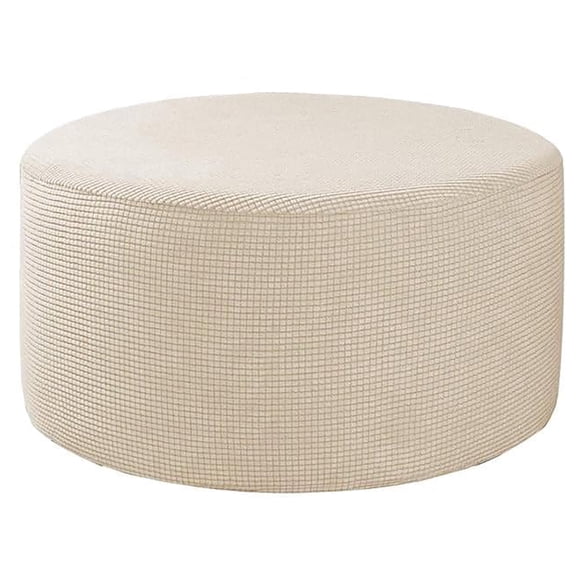 XIBUFE Small Ottoman with Sliding Cover Footrest,Seat Cover,Removable Storage Ottoman,Beige