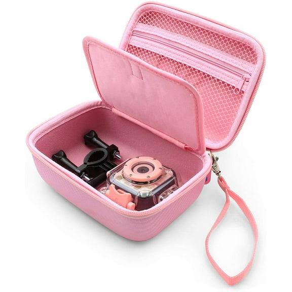 CASEMATIX Pink Kids Toy Case for Ourlife Kids Camera Waterproof Video Recorder, Charger and Accessories, Includes Case Only