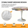 thumbnail image 6 of Colorful Floral Flower Elastic Fitted Round Table Cover Branch Leaves Plant Waterproof Outdoor Tablecloth for Holiday Party, Picnic, Patio & Dining Fits Tables Up to 36"-44", 6 of 8