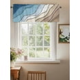 thumbnail image 2 of Valance Curtain Blue Brown Modern Geometric Kitchen Curtain for Window Ombre Blue Abstract Rod Pocket Curtain Valance Window Treatment for Kitchen Bathroom Dining Room 1 Panel 54x18inch, 2 of 9