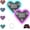 2PCS*C, variant on Solar Powered Wireless LED Heart Shape C-Pillar Neon Light, Car Solar Heart LED Light, Romantic Car Interior Ambient Light, Outdoor Decor and Couples' Valentine's Day Decoration (B)