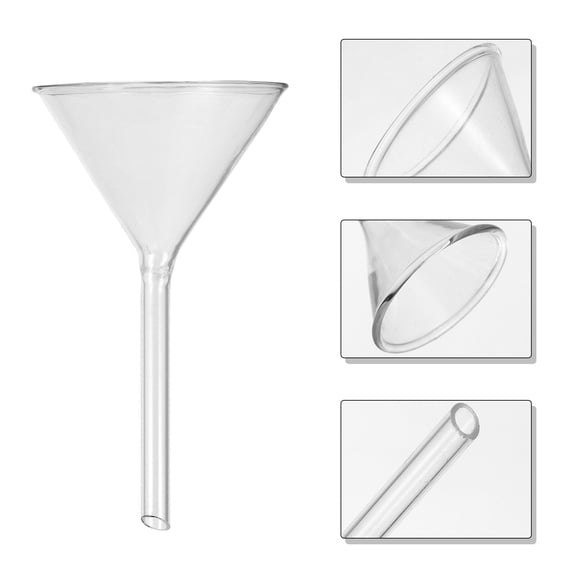 Raindrops Clear Glass Funnel Set 4 Pieces Temperature Resistant for School Science Labs and Experiments