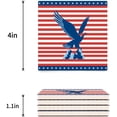 thumbnail image 3 of FMSHPON Independence Day American Flag Eagle Set of 4 Coaster for Drinks, Absorbent Ceramic Stone Coasters Cup Mat with Cork Base for Home Kitchen Room Coffee Table Bar Decor, 3 of 4