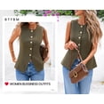 thumbnail image 4 of BTFBM Summer Sleeveless Blazer Vest For Women Dressy Button Down Round Neck Business Casual Outfits Work Suit Vests Tops, 4 of 7