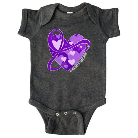 

Inktastic Alzheimers Awareness Purple Ribbon Around Heart Gift Baby Boy or Baby Girl Bodysuit