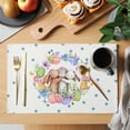 thumbnail image 2 of Easter Cute Rabbits Placemats Set of 12, Colorful Eggs Country Flowers Blue Pot Placemats for Dining Table, Place Mats for Kitchen Tabletop, Waterproof Wipeable Dining Table Mats Set, 2 of 9