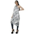 thumbnail image 4 of Moomaya Women's Printed One-Shoulder Cowl Kurti Sleeveless Dress Boho Party Designer Clothing, 4 of 7