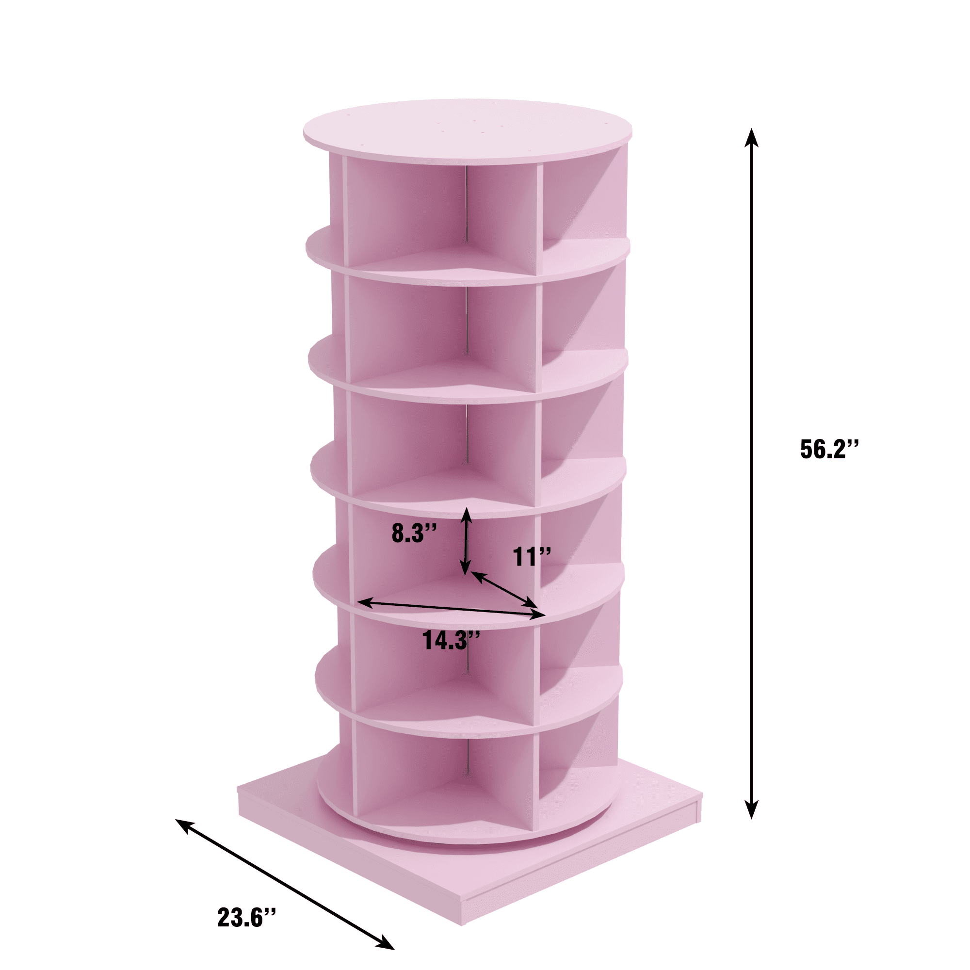 6 Tier Rotating Shoe Rack Tower Spinning Shoe Display