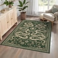 thumbnail image 5 of Garvee 6'x9' Modern Snake Printed Area Rug Washable Living Room Rug, Forest Low Pile Stain Resistant Rug Non Slip Carpet for Bedroom Dining Room, Green, 5 of 8