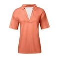 thumbnail image 4 of Women Short Sleeve Shirts V Neck Summer Tops Casual Work Basic Tees Tops Athletic Shirts Women Summer Womens Polyester Spandex Shirt Ringer Tee Short Sleeve Shirts for Women Long Sleeve Tees, 4 of 5