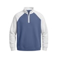 thumbnail image 7 of TOUMENY Men Half Zip Sweater Stand Collar Long Sleeve Color Block Casual Loose Pullover Fall Winter Fashion Knit Tops Blue XXXXXL, 7 of 7