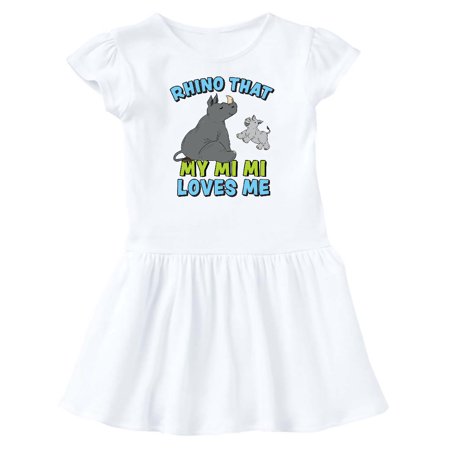 

Inktastic Rhino That My Mi Mi Loves Me with Cute Rhinos Gift Baby Girl Dress
