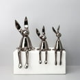 thumbnail image 3 of kurtrusly Sitting Rabbit Ornament Bunny Figurine for Bookshelf Living Room Bedroom Dark Gray L 1Set, 3 of 6