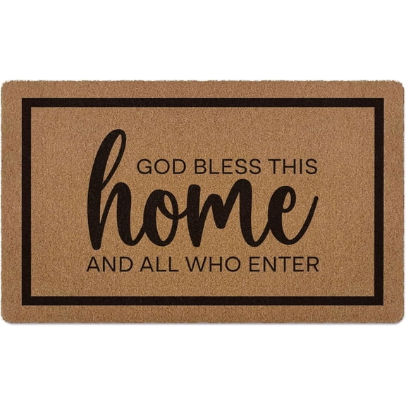 God Bless This Home Mats for Front Door Entry Front Porch Doormat Non-Slip Carpet Rugs Floor Mat Decorative for Home Bathroom Kitchen Indoor 20x32 Inch