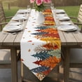 thumbnail image 6 of Orange Blue Trees Fall Table Runner Linen Burlap Table Runner 72 Inches Long Maple Leaf Botanical Thanksgiving Dresser Scarves for Kitchen Island Coffee Dining Room Party Holiday Decoration 14"x72", 6 of 8