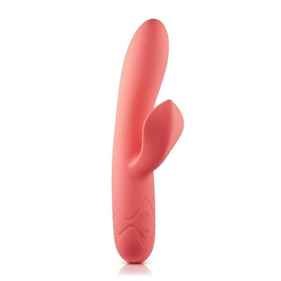 Hush Vibes Silicone Rechargeable Rabbit Vibrator, Coral