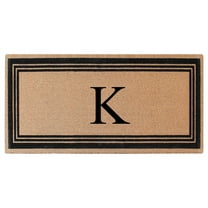 A1HC Natural Coir Flock Monogrammed Door Mat for Front Door, 24x57, Anti-Shed Treated Durable Doormat Outdoor Entrance, Heavy Duty, Thin Profile, Easy to Clean, Long Lasting, Front Door Entry Doormat