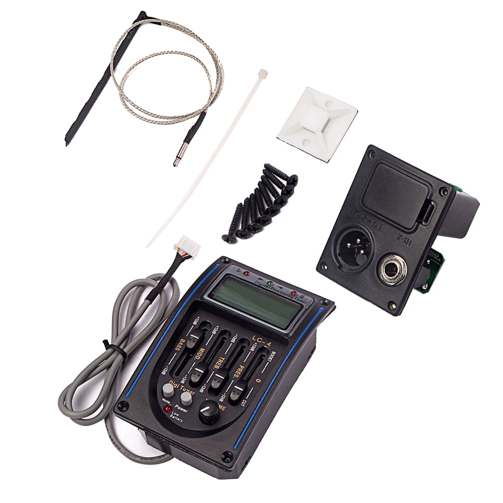 ROMANSENTIAL Black 4 Bands Eq Pickup for Guitar with Volume Bass Treble Presence Control Knobs