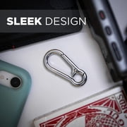 Key Smart 5039907 Clip Stainless Steel Carabiner Key Chain, Silver
