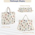 thumbnail image 6 of FORMRS Womens Corduroy Tote Bag Crossbody Shoulder Purse Handbag with Detachable Strap, Beige Cartoon Planes Pattern, 6 of 7