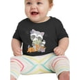 thumbnail image 1 of Cute Baby Racoon Halloween T-Shirt Infant -Image by Shutterstock,  12 Months, 1 of 4