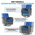thumbnail image 4 of LazySunsets 3 Pieces Patio Furniture Set, Patio Swivel Rocker Chairs Set of 2, Wicker Outdoor Bistro Set with Rocking Chair, Blue/Gray, 4 of 8
