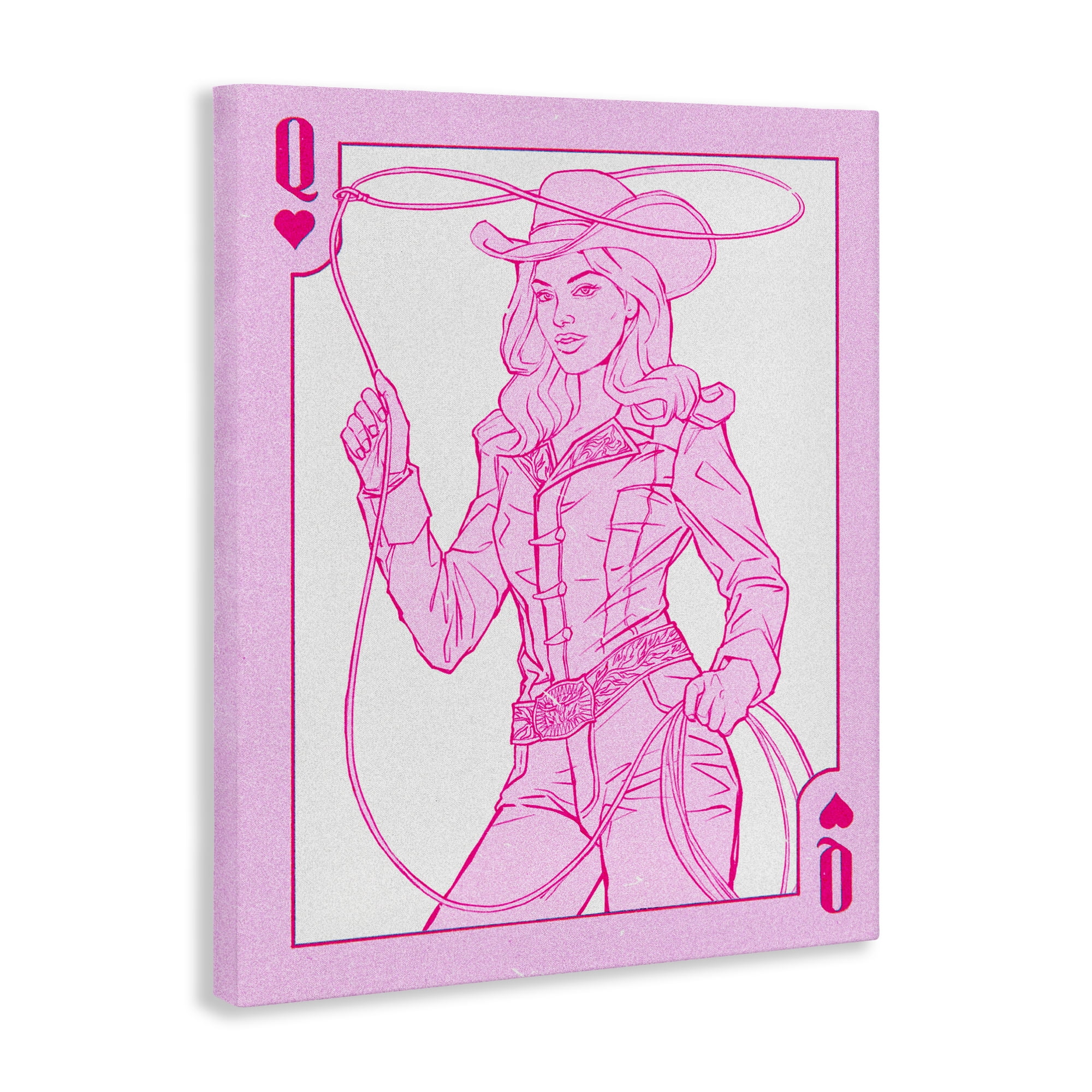Stupell Industries Cowgirl Queen of Hearts Canvas Wall Art, design by Ziwei Li