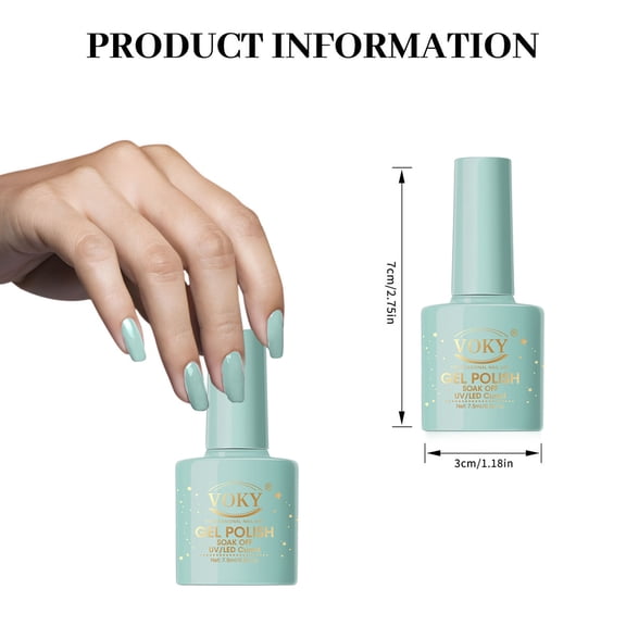 VOKY 6 Colors Fresh Blue Sage Green Gel Nail Polish Set, Soak off UV LED Cool Tone Nail Gel Kit,7.5ml Each,28 Days Long Lasting Summer Daily Manicure for Home & Salon DIY Nail Art