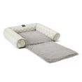 thumbnail image 2 of NICOLE MILLER NEW YORK PET Kendall Fluted Geo Cozy Couch Protector Pet Bed, Cozy & Calming, Water Repellent, Non-Slip Bottom, Machine Washable, Grey, Large 40"x23"x4", 2 of 12