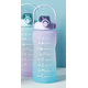 thumbnail image 4 of Botella deportiva de 2 litros, botella de agua con pajita y marcador de tiempo motivacional, botella con asa para fitness, gimnasio, senderismo, viajes, oficina Rojo Verde, 4 of 5