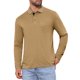 thumbnail image 4 of INSPIRE CHIC Camiseta Polo de Golf para Hombre con Botones Contrastantes, Cuello, Bolsillo y Mangas Largas 2XL Caqui, 4 of 6