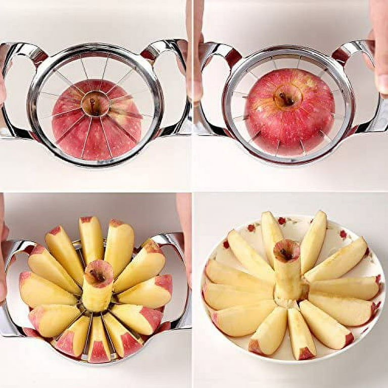 Apple Slicer, 12Blade Stainless Steel Apple Cutter with 4pcs Fork, Extra  Large Sharp Apple Corer Fruit Divider Tool, Easy to Use, Dishwasher