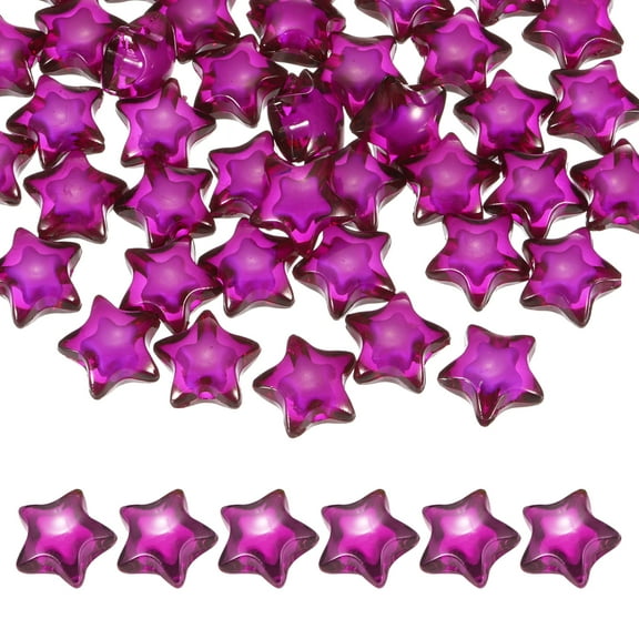 Uxcell 50pcs Acrylic Star Beads, 18mm Star-Shaped Pony Loose Spacer Beads for Bracelets Jewelry Making DIY Crafts, Dark Purple