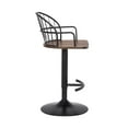 thumbnail image 4 of Edward Adjustable Walnut Glazed Barstool in Black Powder Coated Finish, 4 of 5